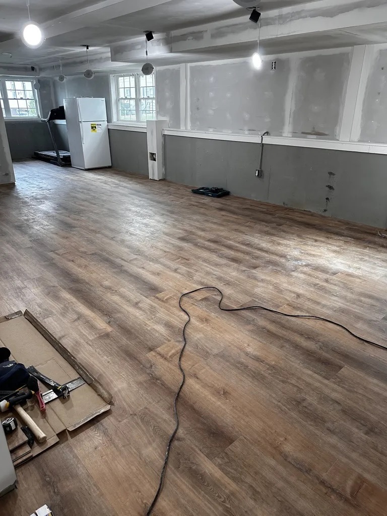 LVP flooring — near complete, wide view