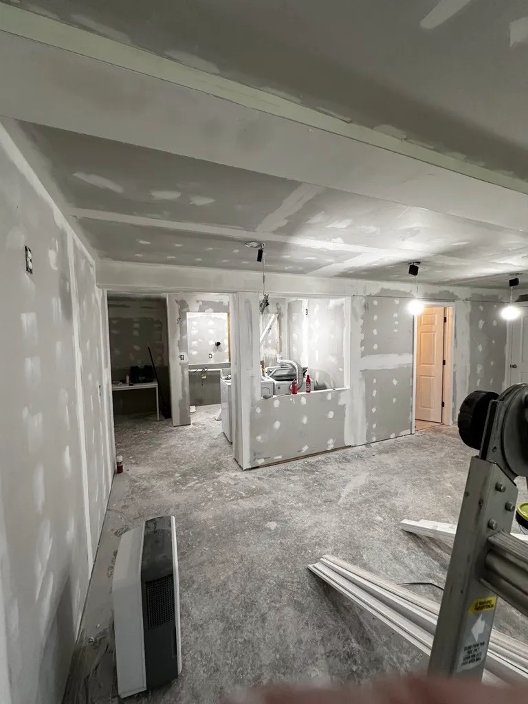 Drywall — bar cutout and multi-room layout