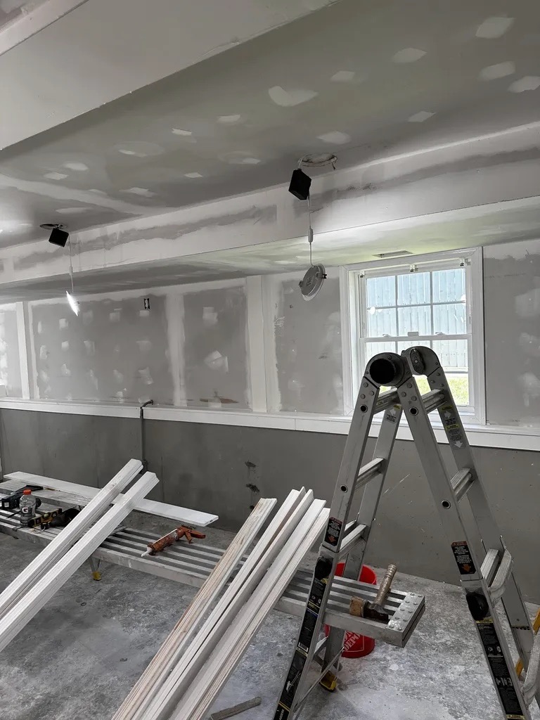 Drywall — coffered ceiling detail with pendant drops