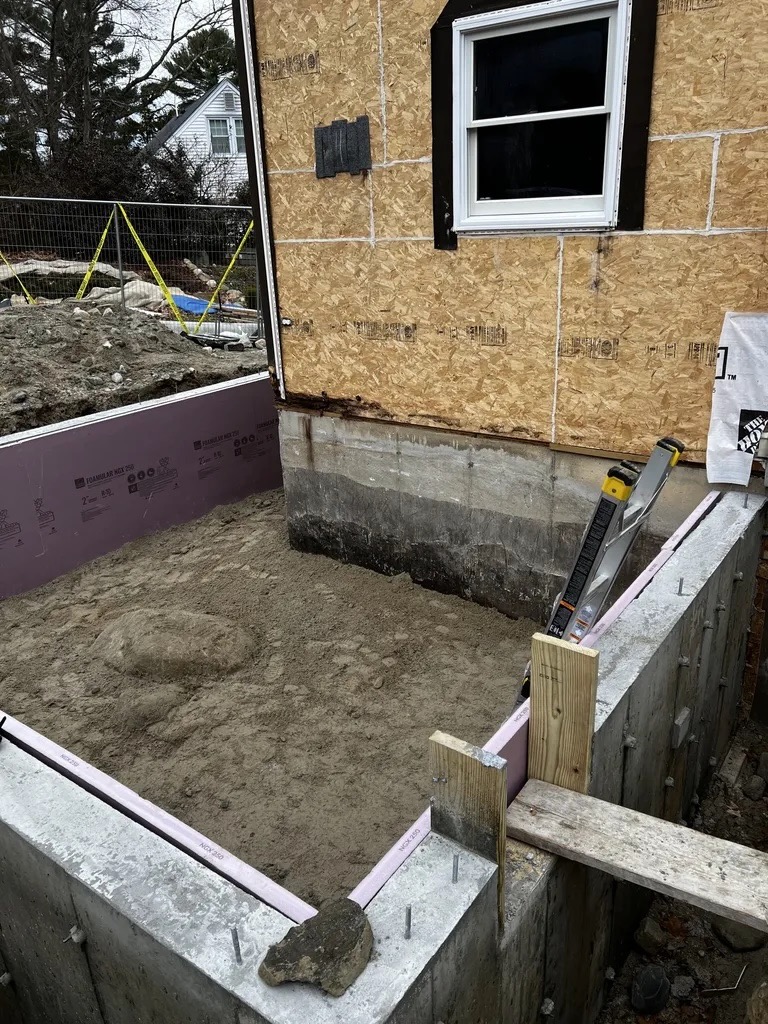 Foundation — concrete walls with insulation board