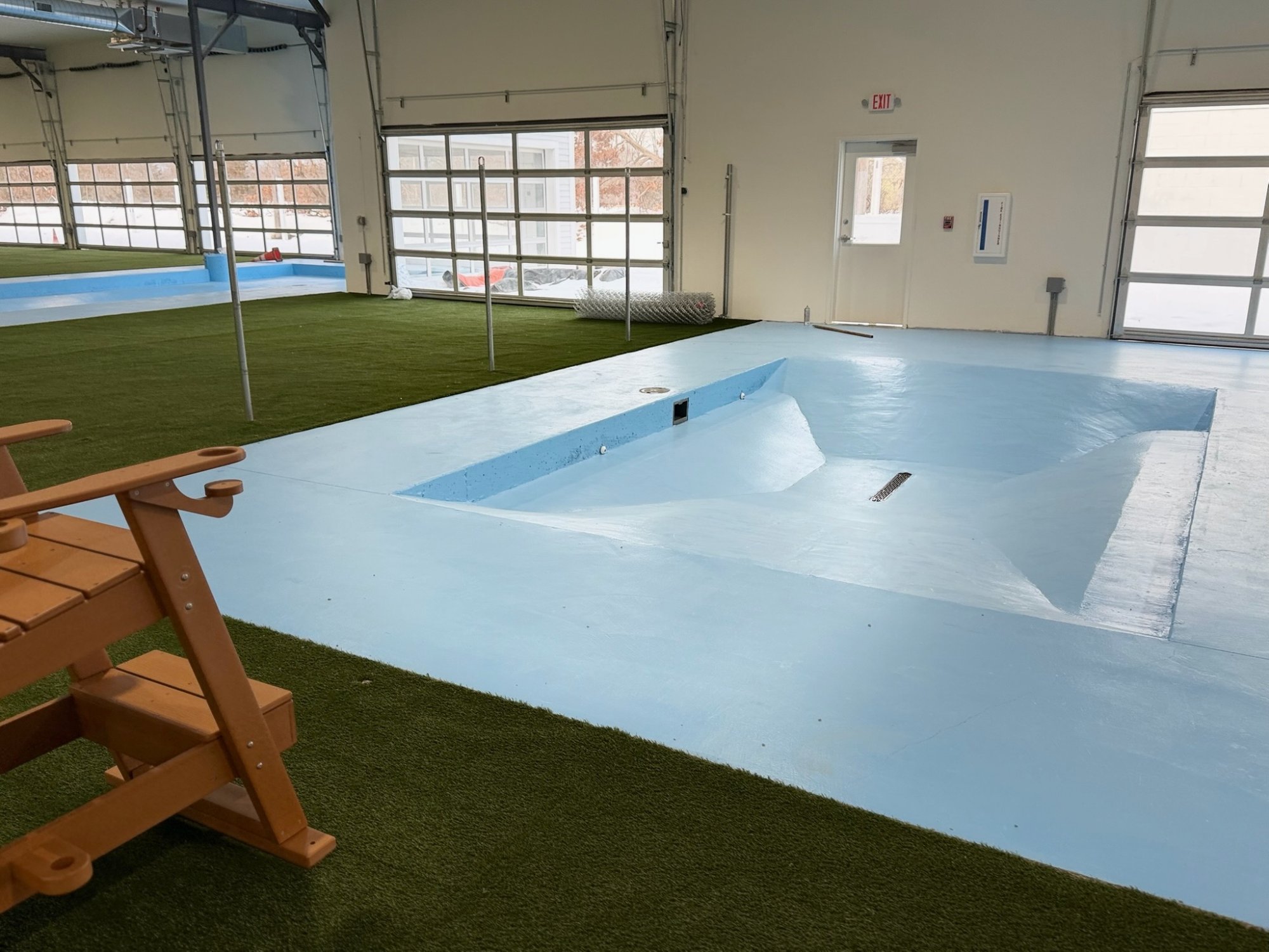 Completed pool and turf overview